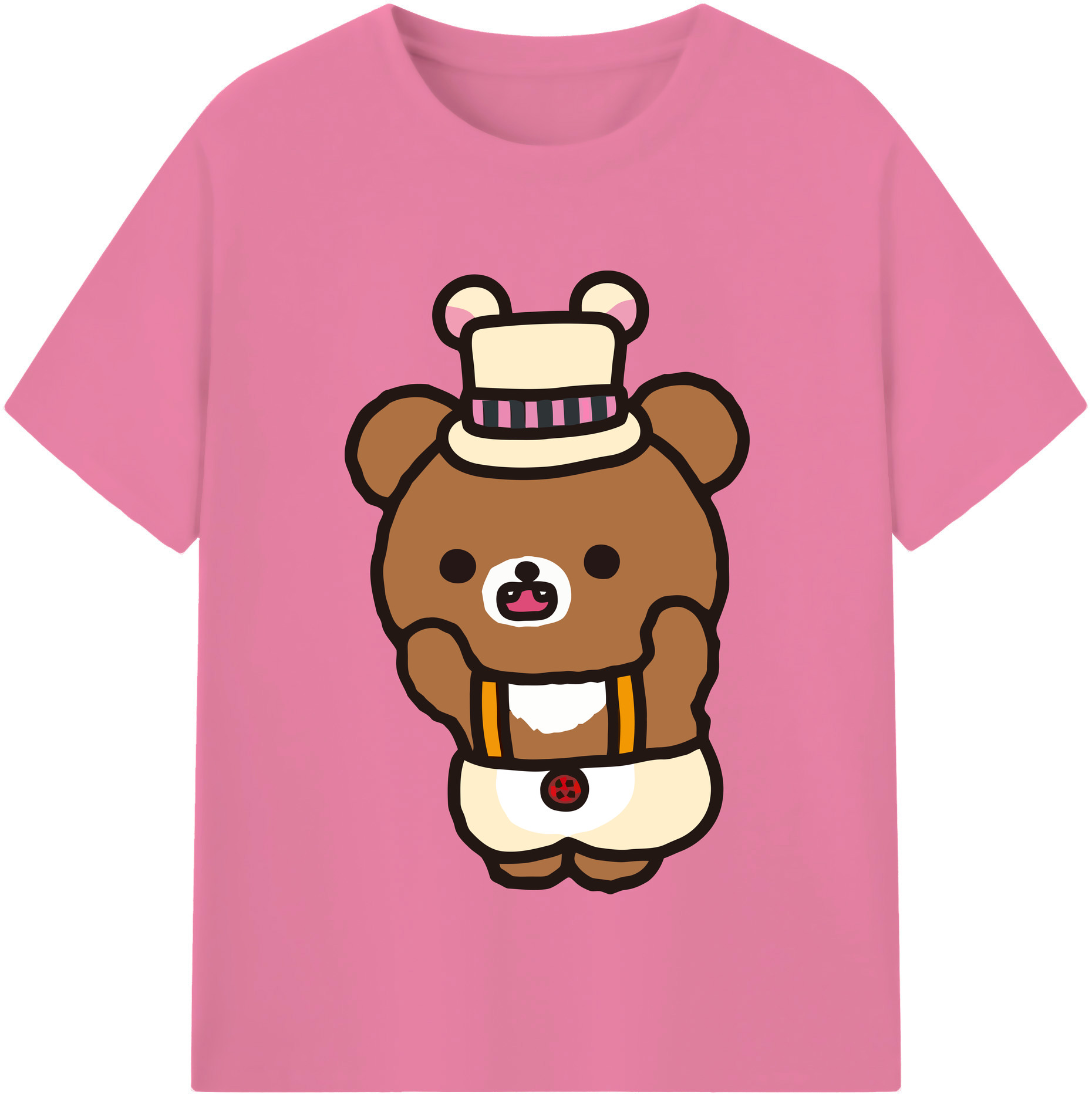 （画像用） リラックマ リラックマ キイロイトリ Rilakkuma Korilakkuma Kiiroitori 綿100％半袖Tシャツ（フロントプリント）
